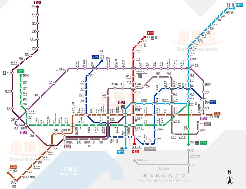 深圳地铁线路图